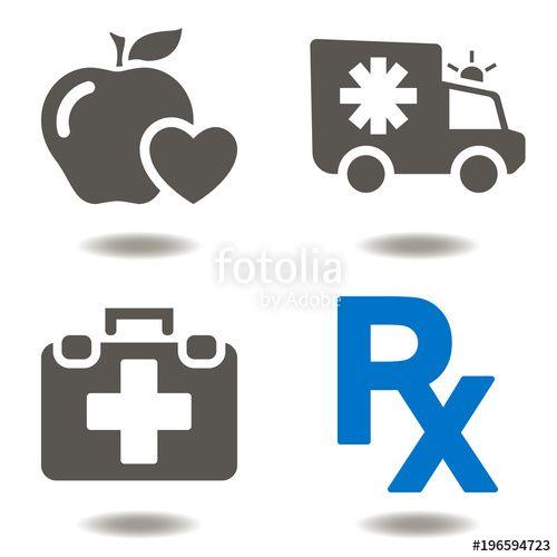 Medical Service Logo - Healthcare Emergency First Aid Ambulance Icon Vector. Medicine Cure ...