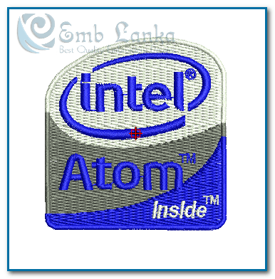 Intel Atom Logo - Intel Atom Logo Embroidery Design | Emblanka.com