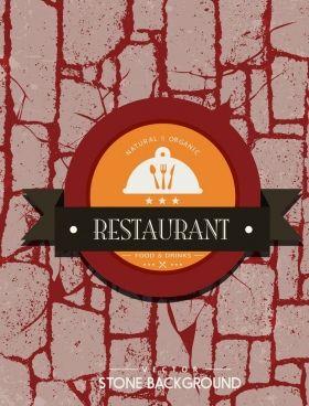 Red Gold Restaurant Logo - Restaurant Advertising Red Grunge Stone Background Logo Decor PNG