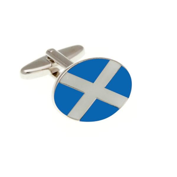 Blue White Cross Logo - Scottish St Andrew's Cross Cufflinks - Elizabeth Parker