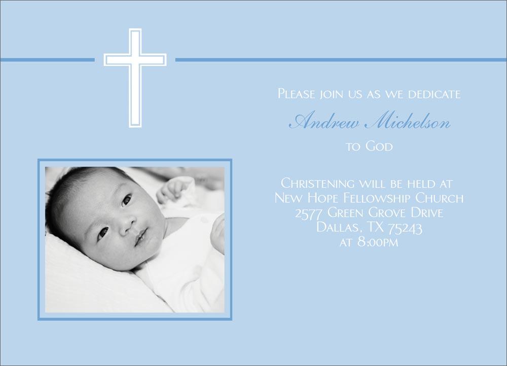 Blue White Cross Logo - Baby Blue With White Cross Christening Greeting Cards