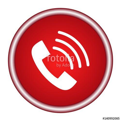 Red Telephone Logo - Phone icon in trendy flat style isolated on white background ...