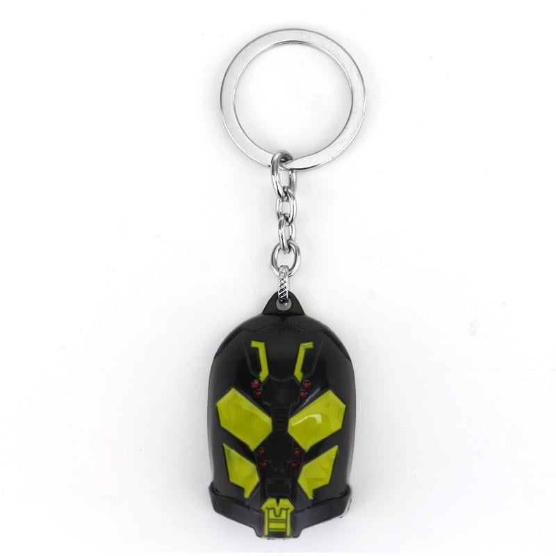 Black Yellow Ring Logo - MQCHUN Ant Man Logo Black Yellow Mask Keychain Movie Superhero Ant