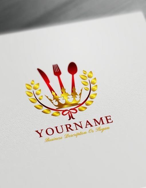 Red Gold Restaurant Logo - Luxurious Royal Restaurant Logo Maker - Online Food Logo Design