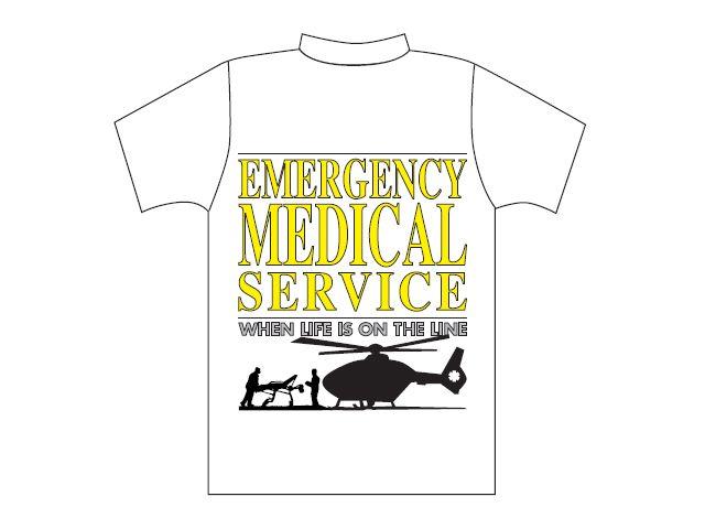 Medical Service Logo - White T Shirt With Emergency Medical Service Logo