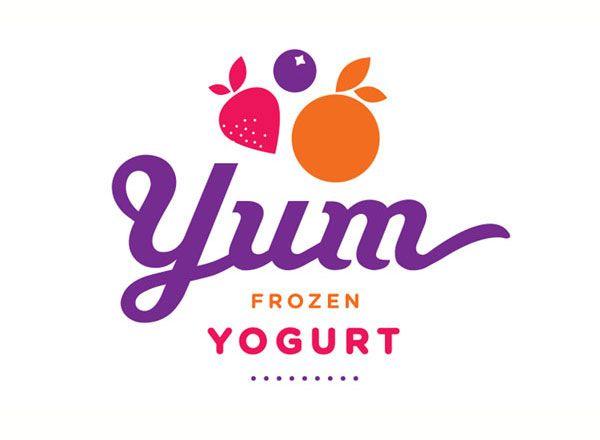Frozen Yogurt Logo - Yum Frozen Yogurt