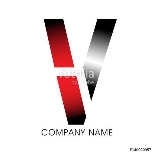 Red Letter V Logo - Business corporate letter V logo design vector.