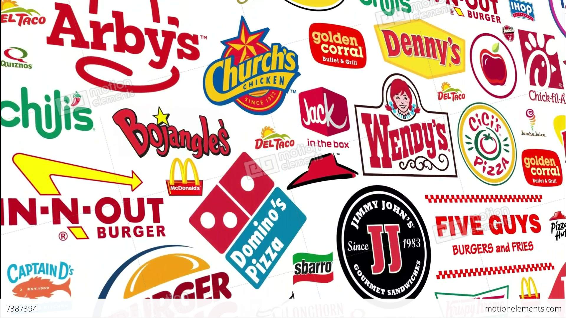Red Food Logo - REVERSE* Food Brands Logo Loop Stock Animation | 7387394