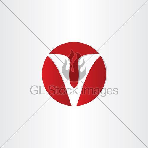 Red Letter V Logo - Letter V Red Symbol · GL Stock Image