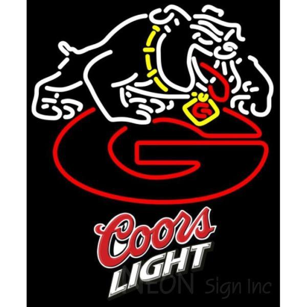 Coors Lion Logo - Coors Light Georgia Bulldogs Uga Logo UNIVERSITY Neon Sign 4 0040 ...