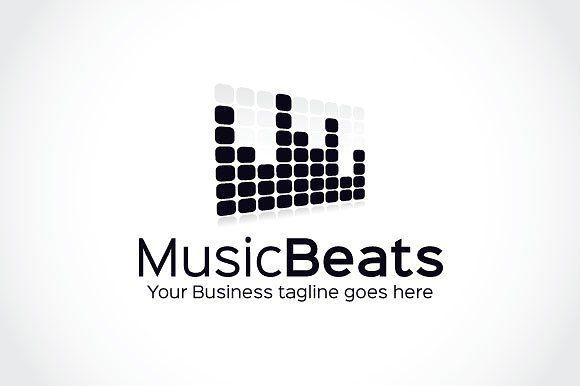 White Beats Logo - Music Beats Logo Template ~ Logo Templates ~ Creative Market