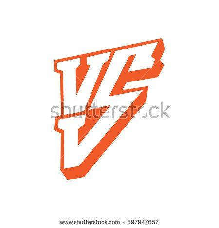 Red Letter V Logo - Versus letters logo. Red letters V and S flat style symbol isolated ...