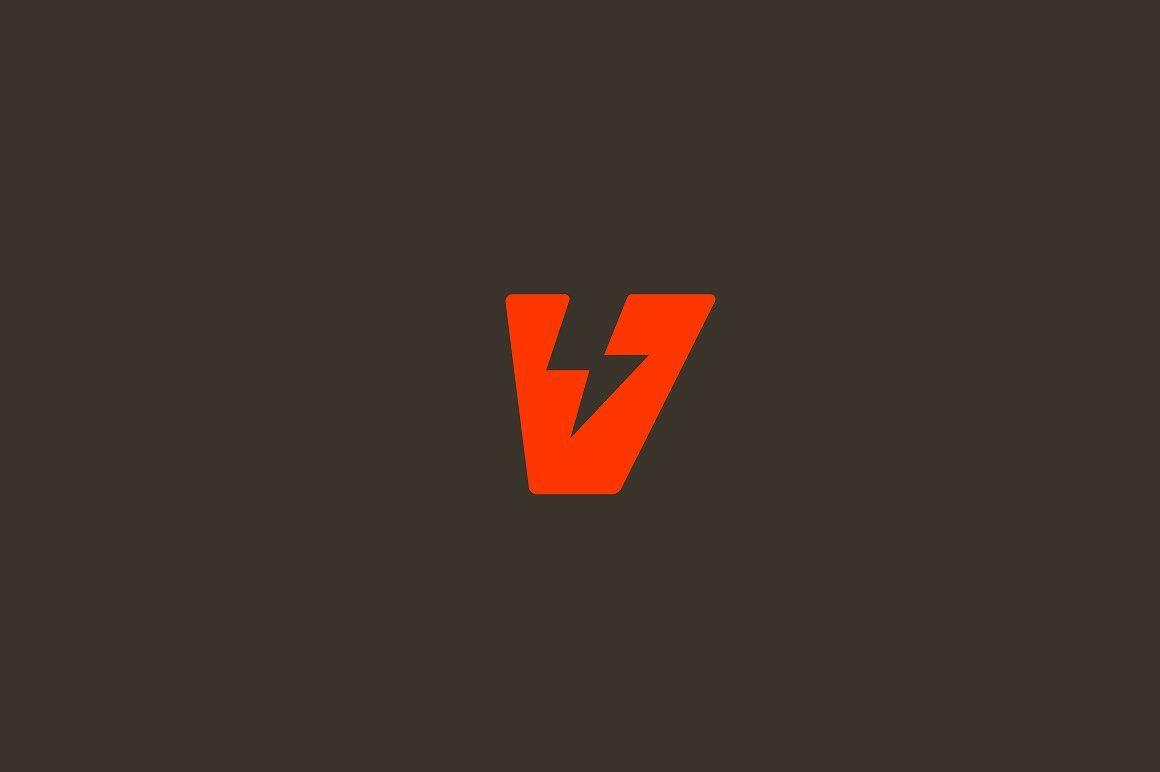 Orange V Logo - Universal letter V logo. Flash sign. ~ Logo Templates ~ Creative Market