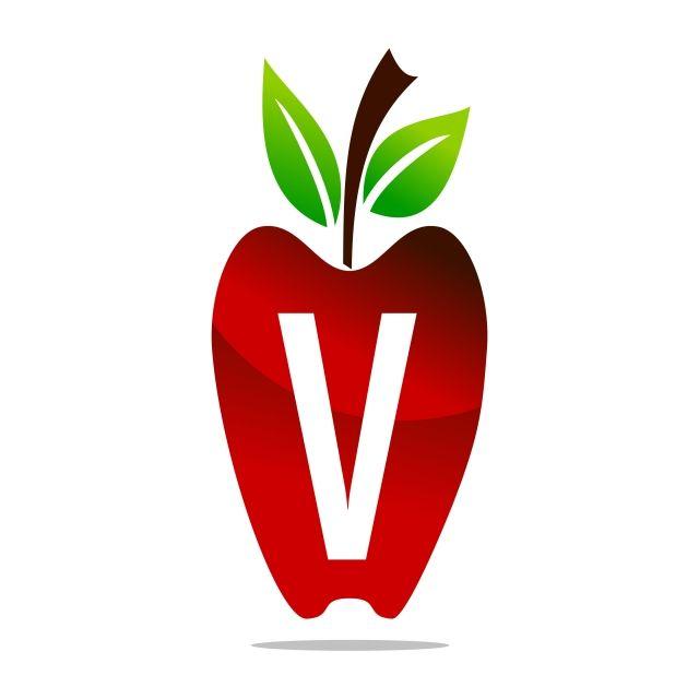 Red Letter V Logo - Apple Letter V Logo Design Template Vector, Design, Eating, Food PNG ...