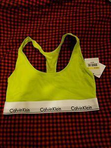 Lime Green M Logo - Calvin Klein Underwear Modern Cotton Logo Bralette in Lime Green ...
