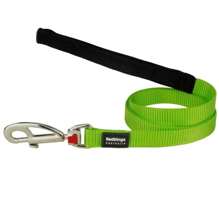 Lime Green M Logo - Red Dingo Classic Nylon Lime Green Dog Lead 18mm x1.2m Medium | Feedem
