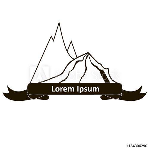 Mountain Hand Drawn Logo - Mountain hand drawn logo in monochrome version. Vector design