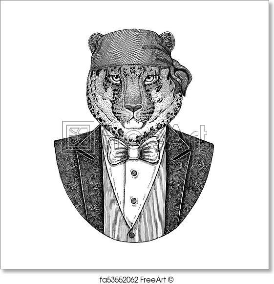 Mountain Hand Drawn Logo - Free Art Print Of Wild Cat, Leopard, Cat O' Mountain, Panther Wild