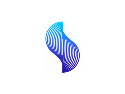 Blue Lines Logo - S letter mark, warping lines logo design symbol by Alex Tass, logo