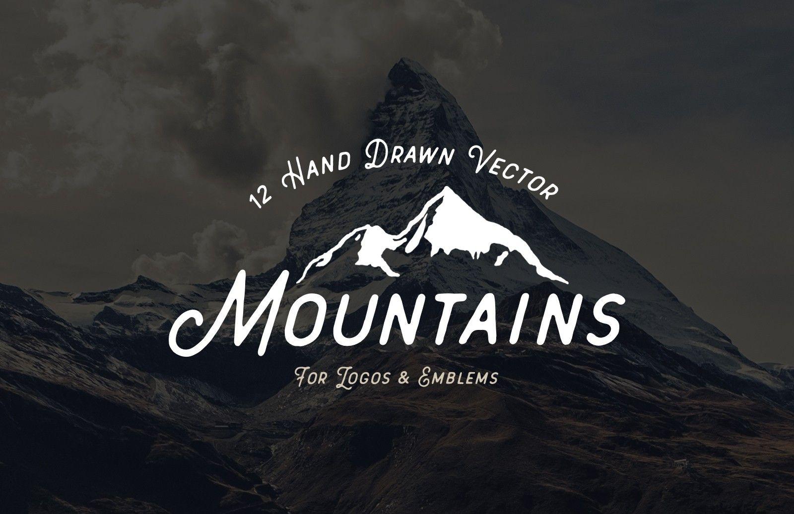 Mountain Hand Drawn Logo - Hand Drawn Vector Mountains — Medialoot