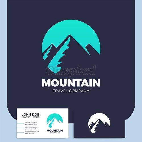 Mountain Hand Drawn Logo - Mountain hand drawn logo template design element vintage style for ...