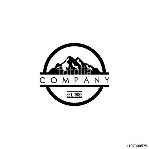 Mountain Hand Drawn Logo - Mountain Hand Drawn Logo Template. Flat design logo template. Vector