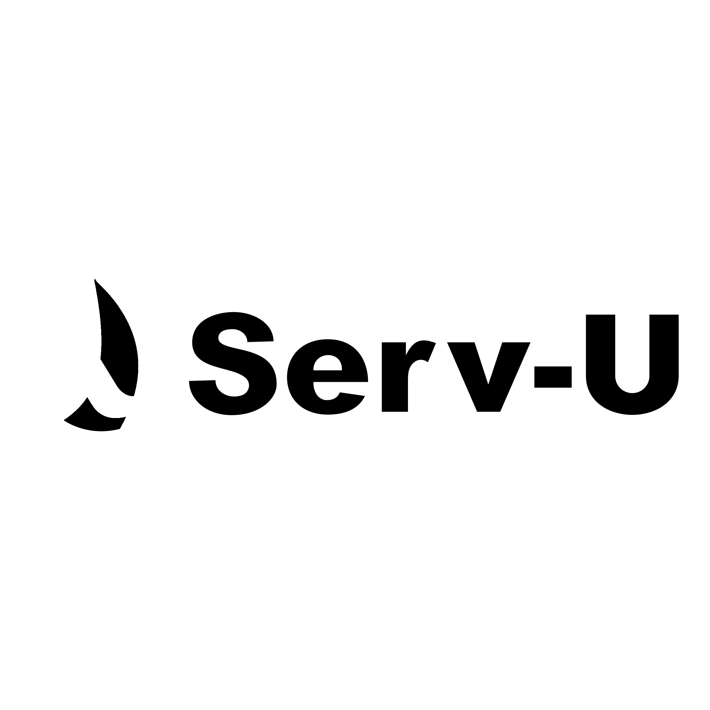 Black Server Logo - Serv U FTP Server Logo PNG Transparent & SVG Vector - Freebie Supply