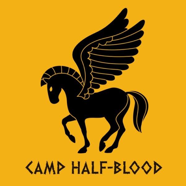 Black Pegasus Logo - Camp Half Blood T-Shirt - 24 Hour Tees