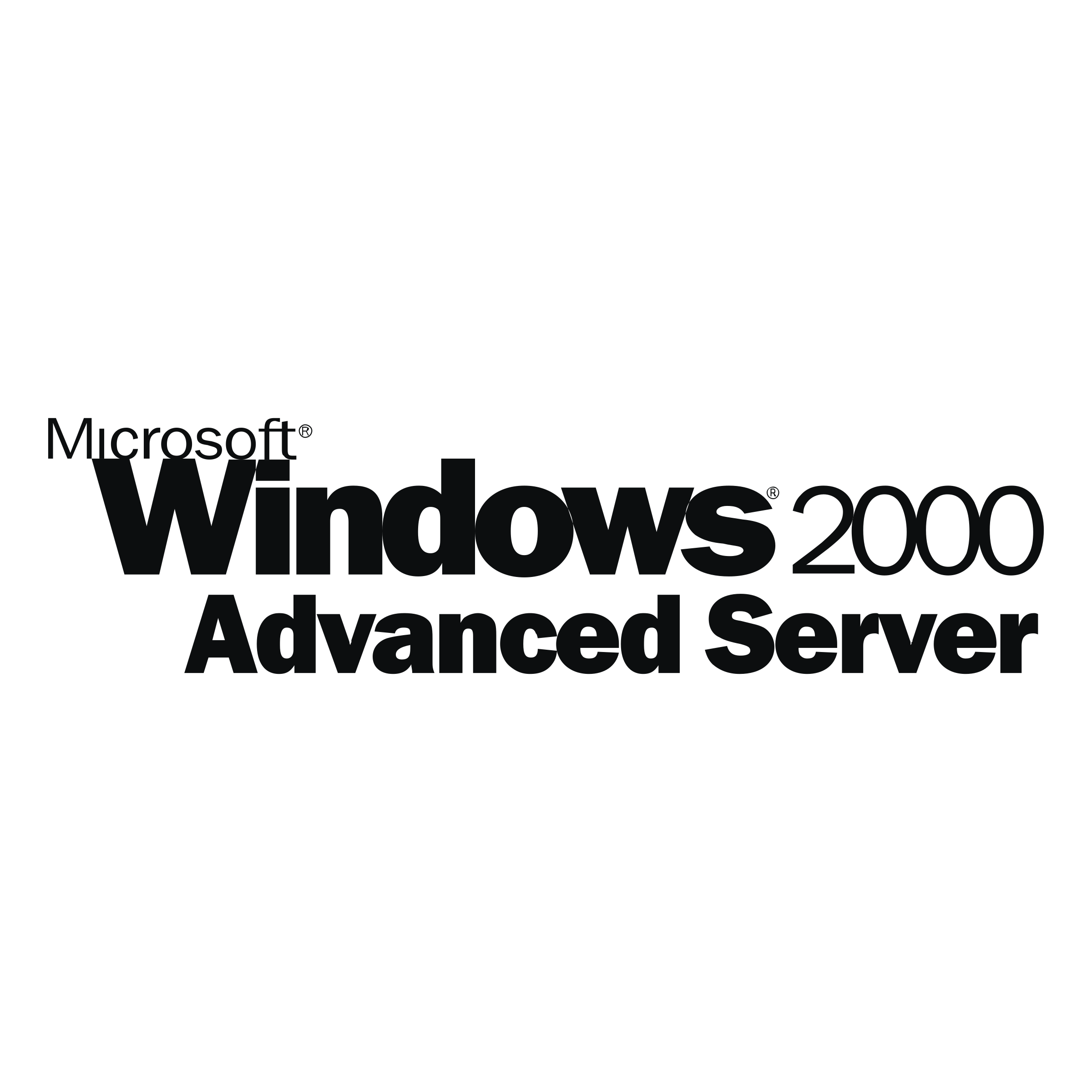 Black Server Logo - Microsoft Windows 2000 Advanced Server Logo PNG Transparent & SVG
