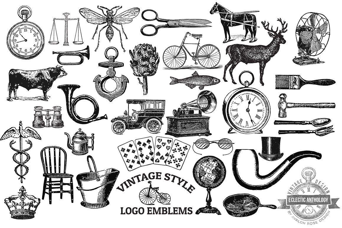 Vintage Globe Logo - Vintage Vector Logo Emblems ~ Graphic Objects ~ Creative Market