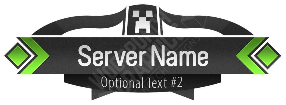 Black Server Logo - Creeper - Minecraft Server Logo Template – Woodpunch's Graphics Shop