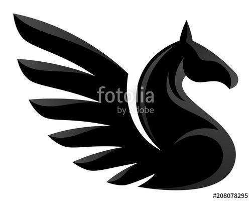 Black Pegasus Logo - Black Pegasus on a white background