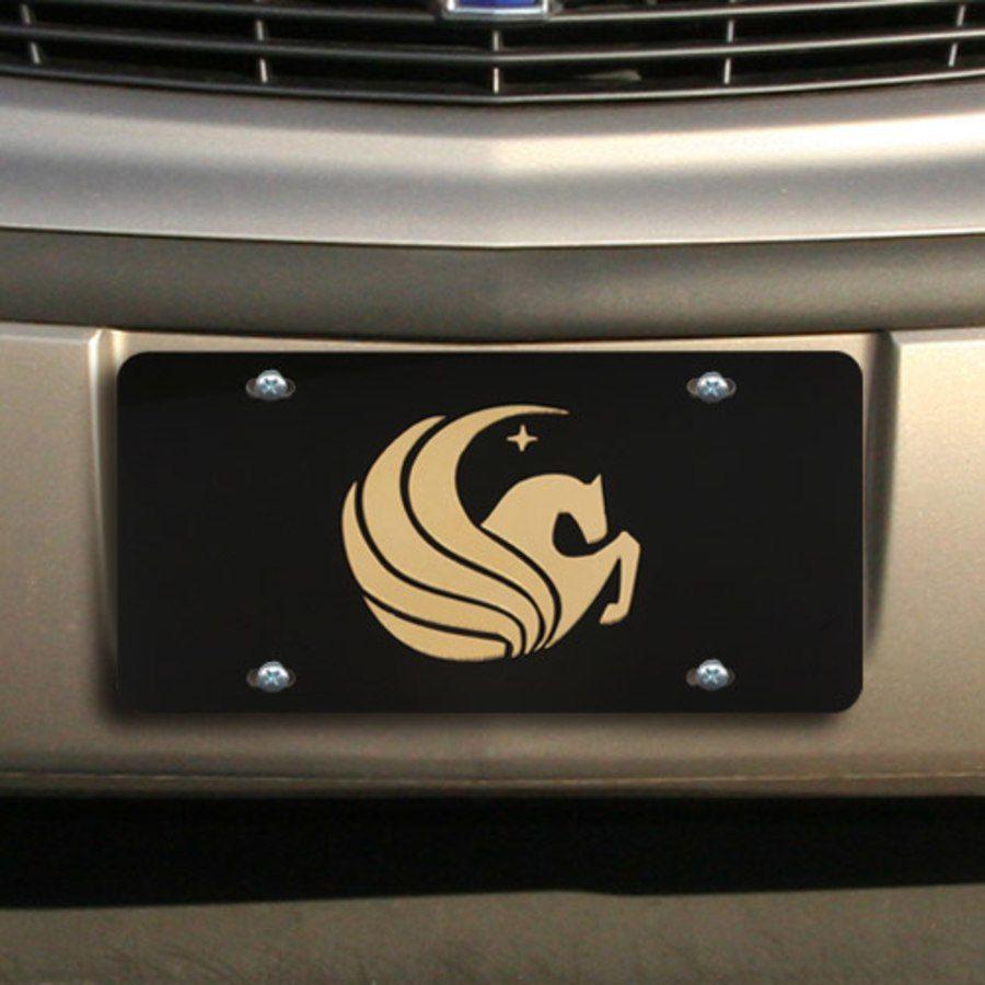 Black Pegasus Logo - UCF Knights Black Pegasus Logo Acrylic Mirrored License Plate