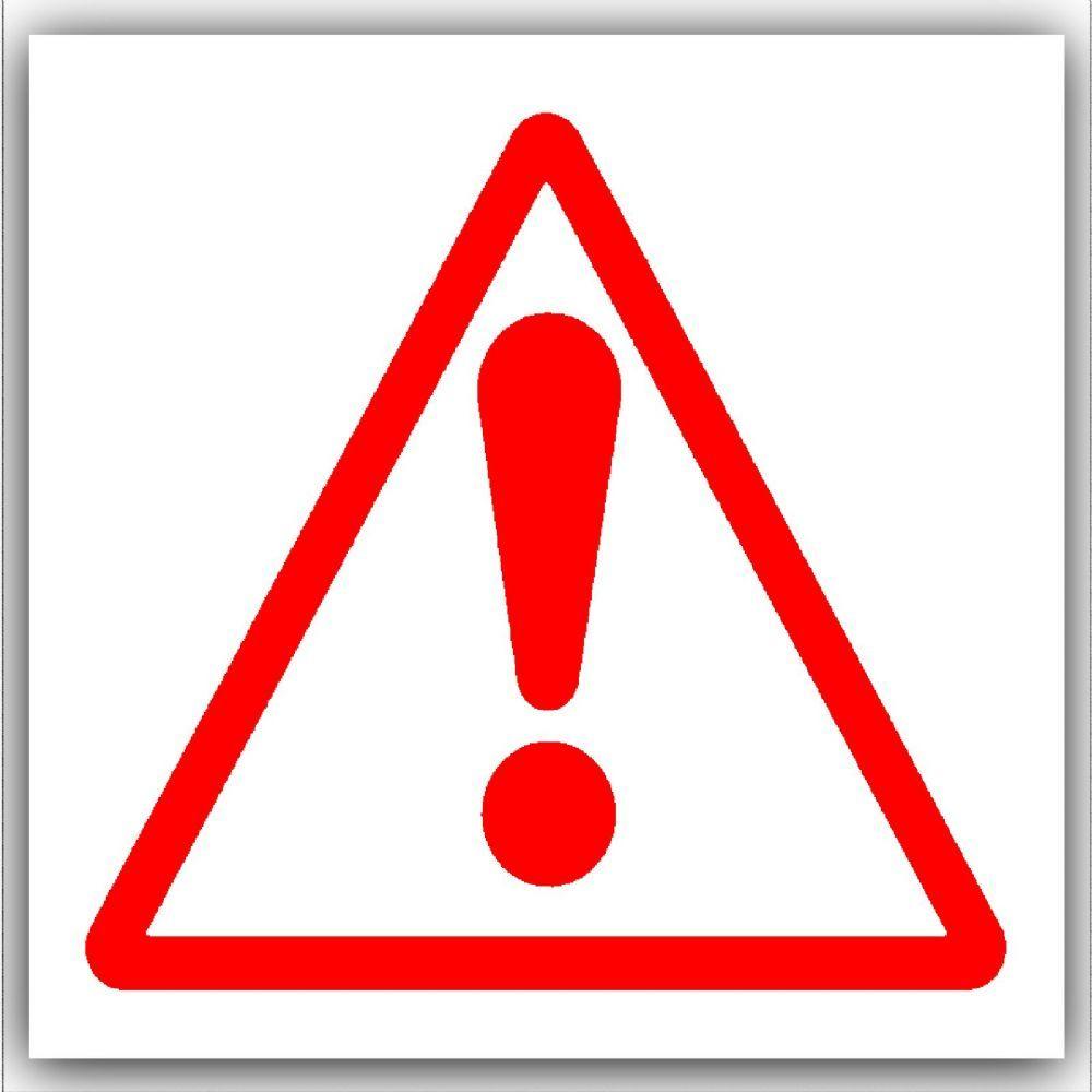 Warning Logo - 1 x Caution Warning Danger Symbol-Red on White External Self ...