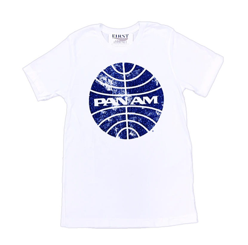 Cross with White Globe Logo - Vintage Pan Am Globe Logo T Shirt – The First Flight Out