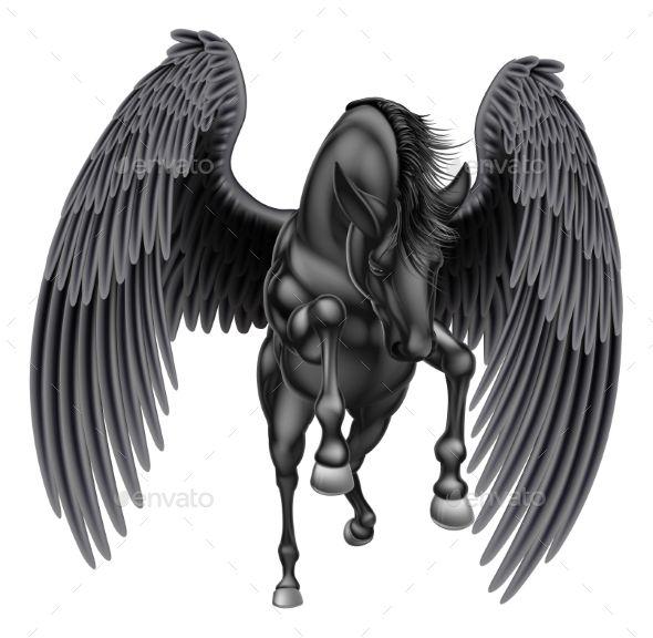 Black Pegasus Logo - Black Pegasus Winged Horse. Horse logos. Horses