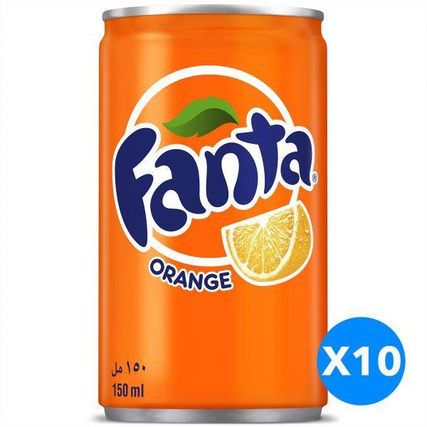 Fanta Orange Logo - Fanta Orange Soda Can, 150 ml - Pack of 10 | Souq - UAE