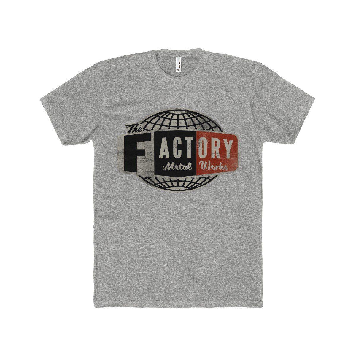 Vintage Globe Logo - The Factory Metal Works Vintage Globe Logo Mens T Shirt