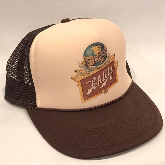 Vintage Globe Logo - Schlitz Beer Trucker Hat Globe Logo Vintage Promo Party | Etsy