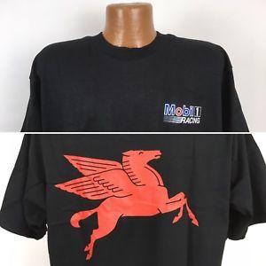 Black Pegasus Logo - NEW Mobil 1 Racing T Shirt Adult XL Black Pegasus Logo Short Sleeve