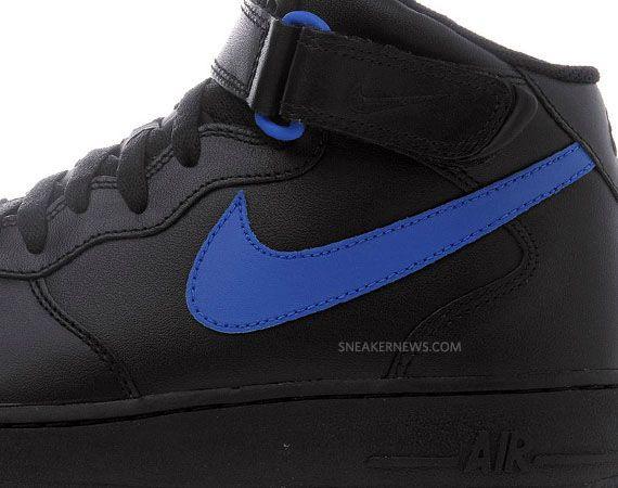 Black Blue Air Force Logo - Nike Air Force 1 Mid '07 - Black - Royal Blue - SneakerNews.com