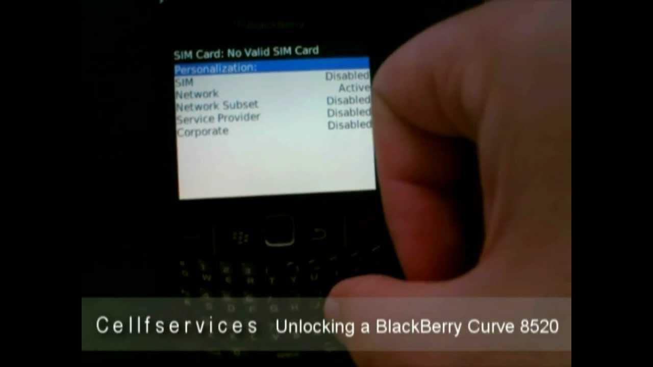 BlackBerry Unlock Logo - How to Unlock a BlackBerry Curve 8520 with unlock Code -- AT&T ...