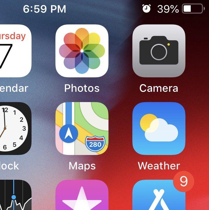 iPhone Clock Logo - BUG iPhone shows clock symbol when no alarm is set