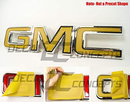 Yellow GMC Logo - Decal Concepts GMC Sierra Yukon Yellow Carbon Fiber