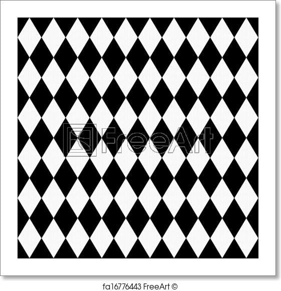 Black and White Diamond Shape Logo - Free art print of Black and White Diamond Shape Fabric Background