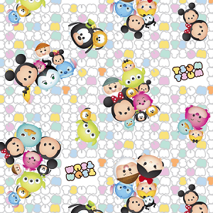 Tsum Tsum Logo - Springs Creative - Disney Tsum Tsum Group Toss Logo Fabric- Multi