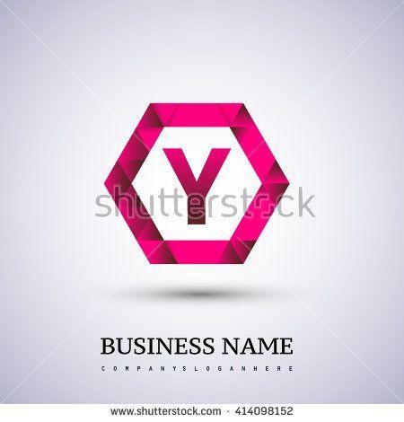 Red Y Logo - Y Letter logo icon design template elements on red hexagonal ...