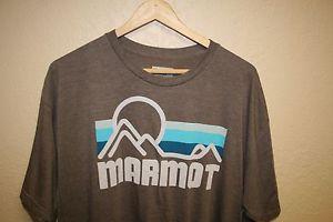 Brown Mountain Logo - NEW! Marmot Brand Heather Brown Mountain Logo Soft Graphic T Shirt