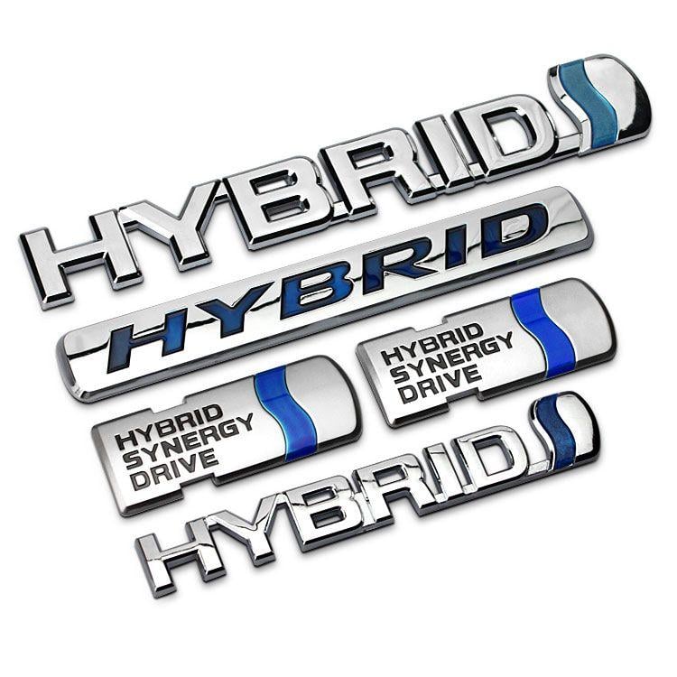 Hybrid Car Logo - 1 PCS 3D ABS Chrome HYBRID Synergy Drive Refitting Emblem HYBRID ...