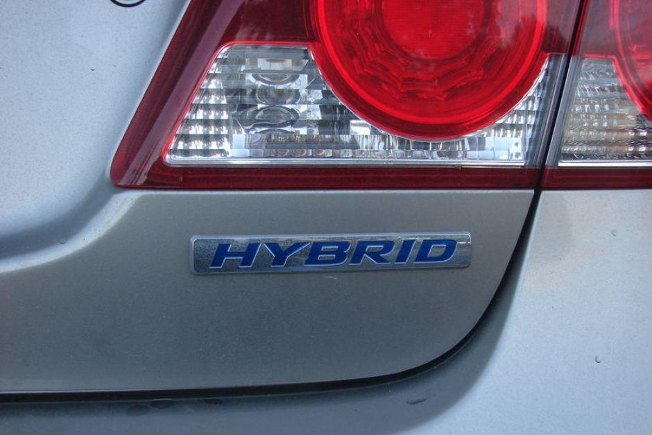 Hybrid Car Logo - Rear boot logo on a Honda Civic hybrid car 2007